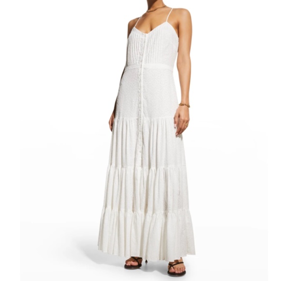 NWT $498 Veronica Beard Alondra Eyelet Lace Ruffle Tiered Maxi Dress in Large!